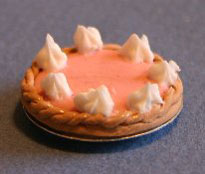 Dollhouse Miniature Pie Strawberry Cream